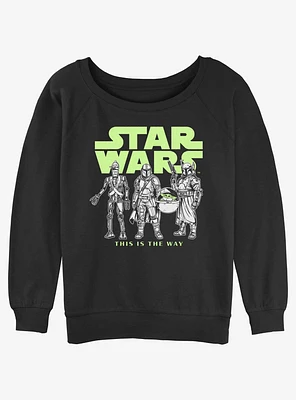 Star Wars The Mandalorian Logo Lineup Girls Slouchy Sweatshirt