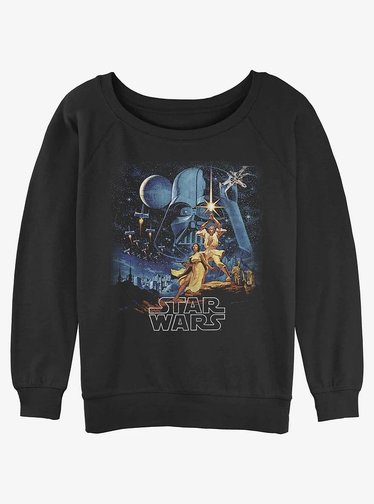 Star Wars Two Hopes Leia and Luke Girls Slouchy Sweatshirt