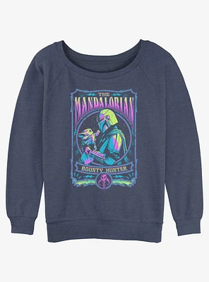 Star Wars The Mandalorian Trippy Bounty Hunter Girls Slouchy Sweatshirt