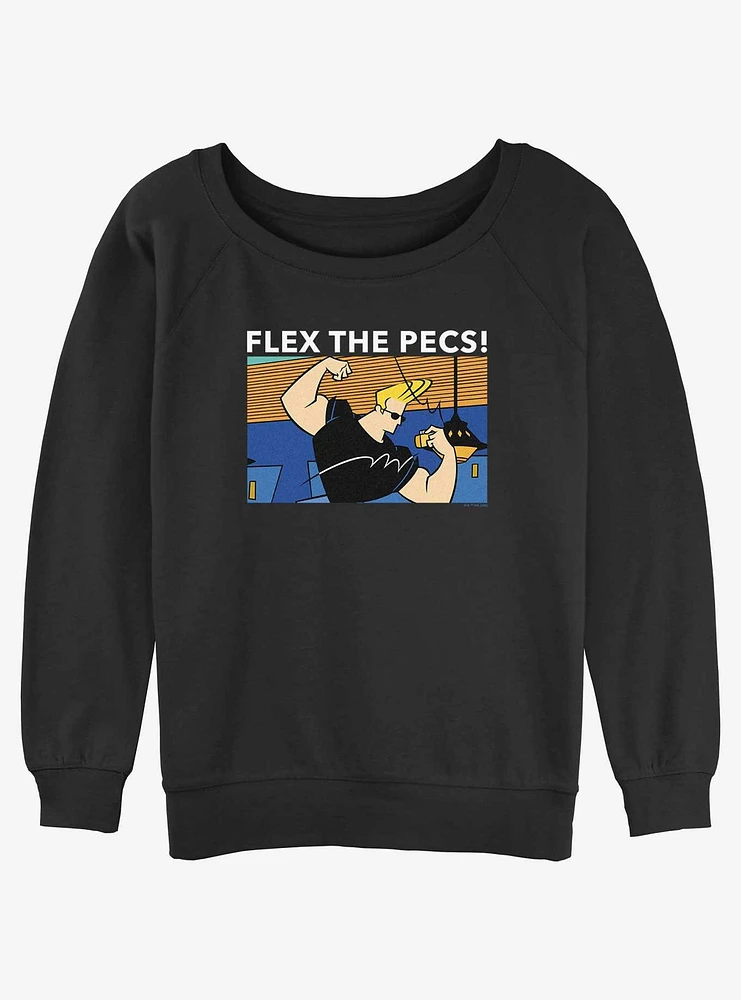 Cartoon Network Johnny Bravo Flex The Pecs Girls Slouchy Sweatshirt