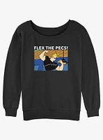 Cartoon Network Johnny Bravo Flex The Pecs Girls Slouchy Sweatshirt