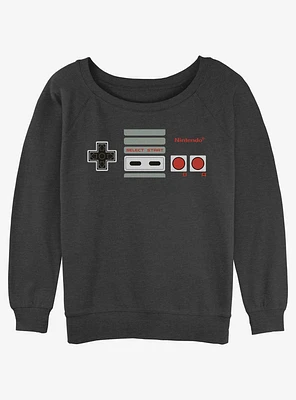 Nintendo Classic Controller Girls Slouchy Sweatshirt