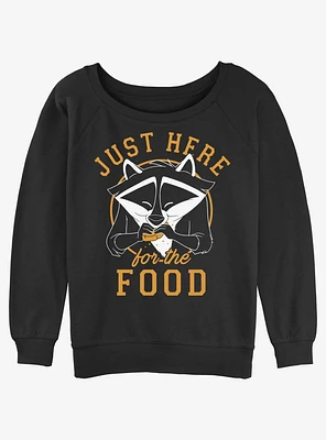 Disney Pocahontas Meeko Here For Food Girls Slouchy Sweatshirt