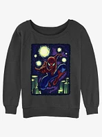 Marvel Spider-Man Starry New York Girls Slouchy Sweatshirt