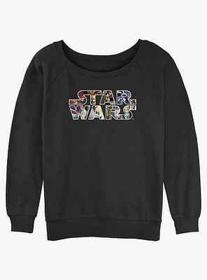 Star Wars Epic Logo Girls Slouchy Sweatshirt