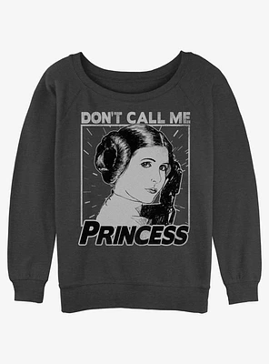Star Wars Leia Don't Call Me Princess Girls Slouchy Sweatshirt