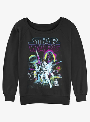 Star Wars Neon Hope Girls Slouchy Sweatshirt