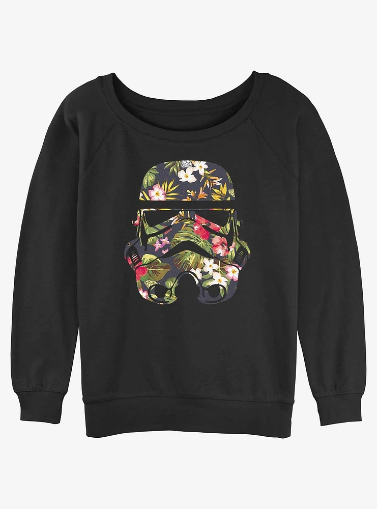 Star Wars Storm Trooper Floral Girls Slouchy Sweatshirt