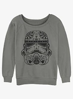 Star Wars Sugar Skull Trooper Helmet Girls Slouchy Sweatshirt