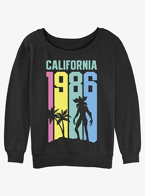 Stranger Things Cali Demo Girls Slouchy Sweatshirt