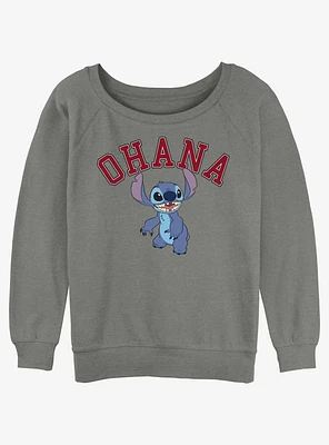 Disney Lilo & Stitch Ohana Collegiate Girls Slouchy Sweatshirt