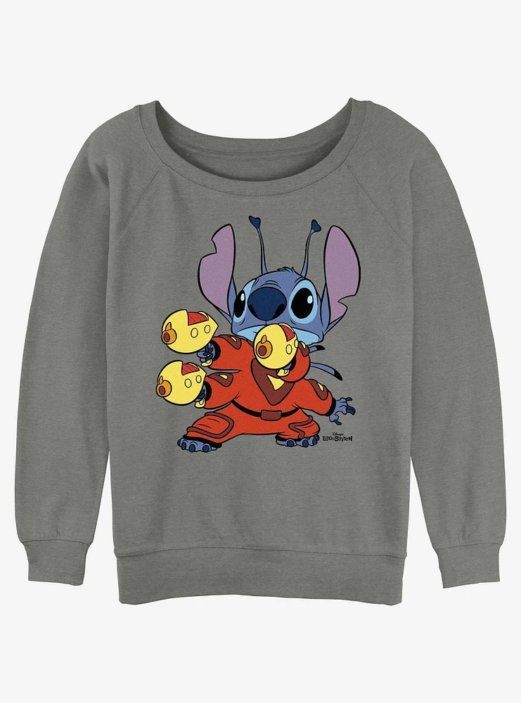 Disney Lilo & Stitch Alien Pew Girls Slouchy Sweatshirt