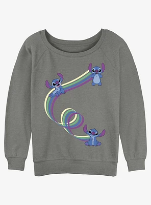 Disney Lilo & Stitch Ribbon Stitches Girls Slouchy Sweatshirt