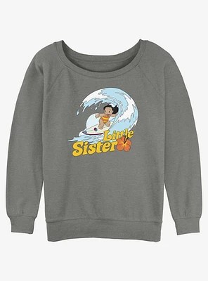 Disney Lilo & Stitch Little Sister Girls Slouchy Sweatshirt