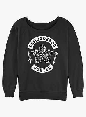 Stranger Things Demogorgon Hunter Girls Slouchy Sweatshirt