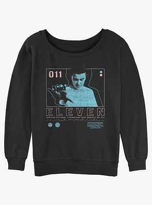 Stranger Things Eleven Infographic Girls Slouchy Sweatshirt