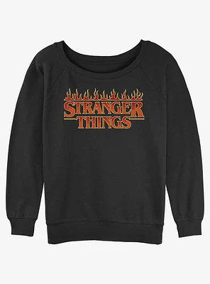 Stranger Things Fire Logo Girls Slouchy Sweatshirt