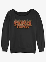 Stranger Things Fire Logo Girls Slouchy Sweatshirt