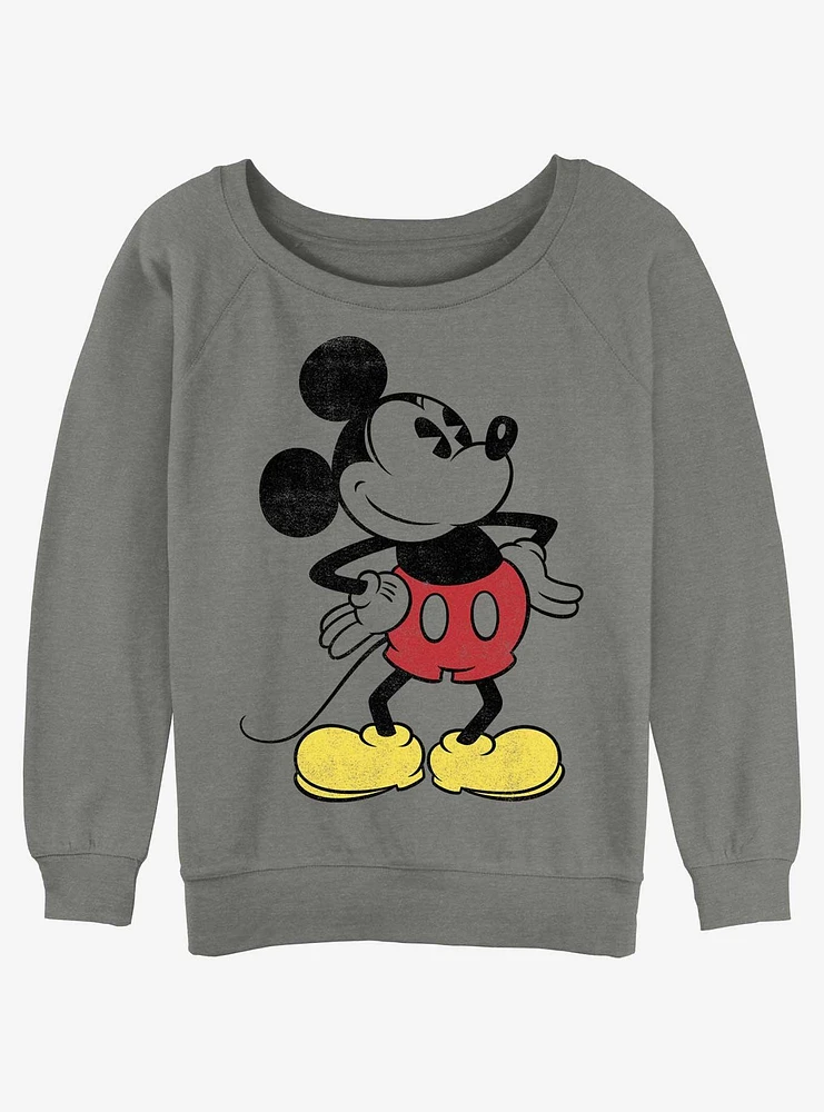 Disney Mickey Mouse Classic Vintage Girls Slouchy Sweatshirt