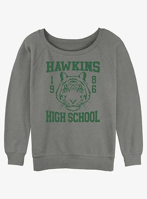 Stranger Things Hawkins High School 1986 Girls Slouchy Sweatshirt