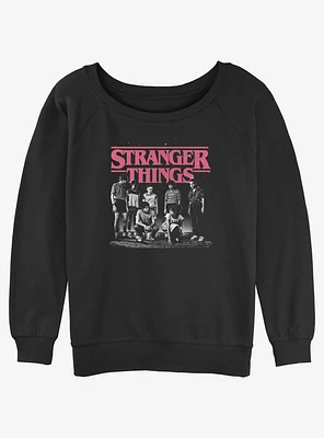 Stranger Things Hawkins Squad Girls Slouchy Sweatshirt