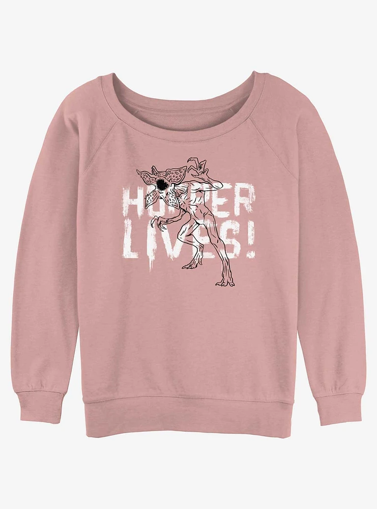 Stranger Things Hopper Lives Girls Slouchy Sweatshirt