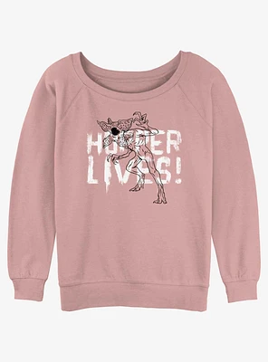 Stranger Things Hopper Lives Girls Slouchy Sweatshirt