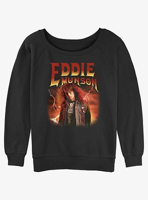 Stranger Things Metal Eddie Munson Girls Slouchy Sweatshirt