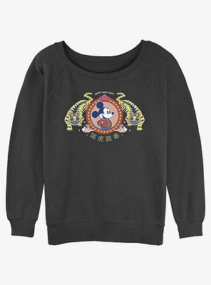 Disney Mickey Mouse Tiger King Girls Slouchy Sweatshirt