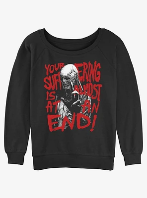 Stranger Things Vecna Suffering At An End Girls Slouchy Sweatshirt