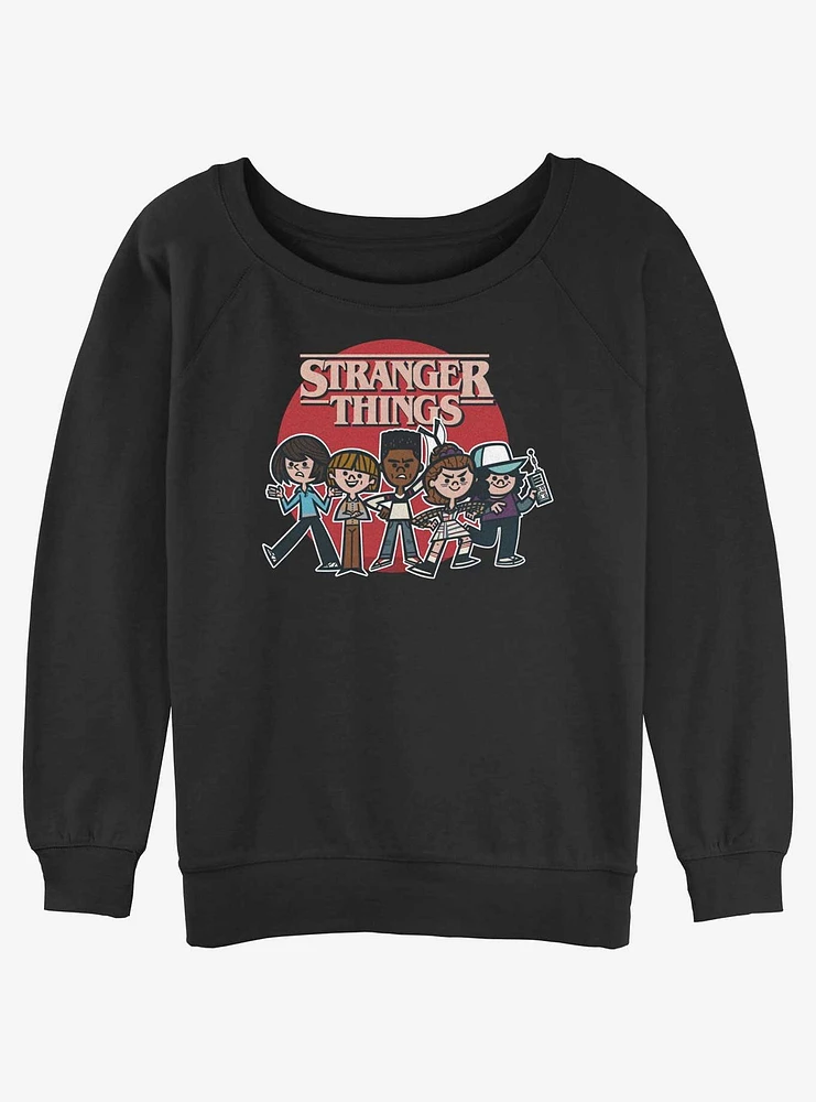 Stranger Things Toon Gang Girls Slouchy Sweatshirt