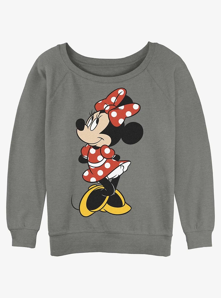 Disney Minnie Mouse Polka Dot Girls Slouchy Sweatshirt