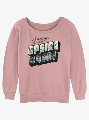 Stranger Things Upside Down Postcard Girls Slouchy Sweatshirt