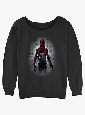 Stranger Things Vecna and Eleven Girls Slouchy Sweatshirt