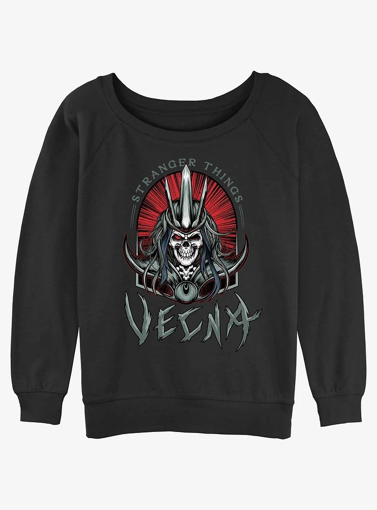 Stranger Things Vecna Tombstone Badge Girls Slouchy Sweatshirt