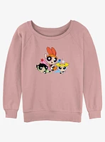 Cartoon Network The Powerpuff Girls Blossom, Bubbles, and Buttercup Girls Slouchy Sweatshirt