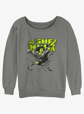 Marvel She-Hulk Savage Breakthrough Girls Slouchy Sweatshirt