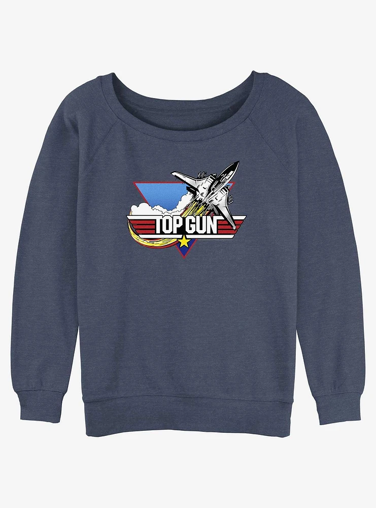 Top Gun Jet Logo Girls Slouchy Sweatshirt