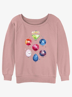 Cartoon Network Steven Universe Watercolor Gems Girls Slouchy Sweatshirt