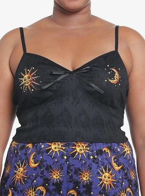 Cosmic Aura Celestial Embroidered Lace Girls Tank Top Plus