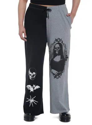 Skeleton Mona Lisa Split Girls Lounge Pants Plus