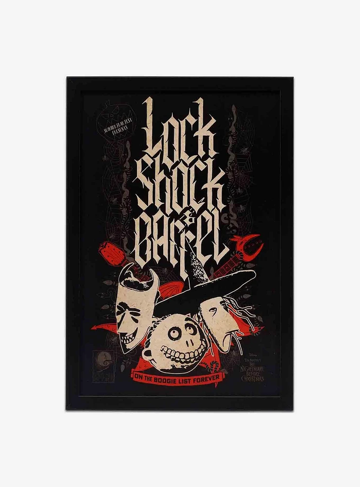 Disney The Nightmare Before Christmas Lock Shock & Barrel Framed Wood Wall Decor