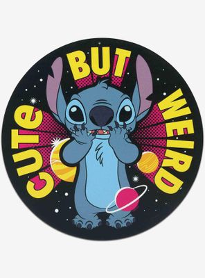 Disney Lilo & Stitch Cute But Weird Round Metal Sign