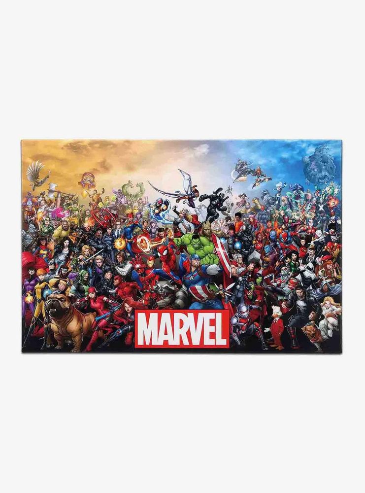 Marvel Character Collage Canvas Wall Decor