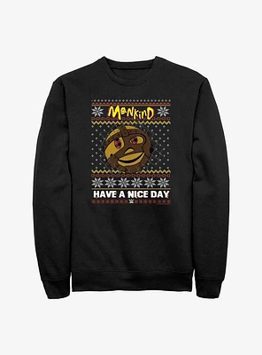 WWE Mankind Happy Ugly Christmas Sweatshirt