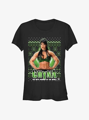 WWE Chyna Ninth Wonder Ugly Christmas Girls T-Shirt