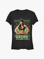 WWE Chyna Ninth Wonder Ugly Christmas Girls T-Shirt