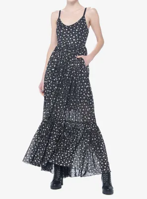 Cosmic Aura Star Mesh Maxi Dress