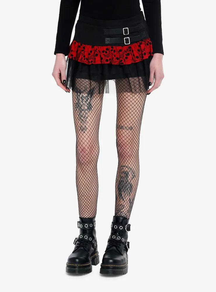 Hot Topic Red Fishnet Tights