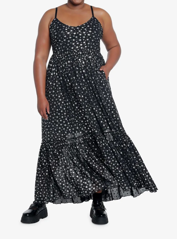 Hot Topic Cosmic Aura Star Mesh Maxi Dress Plus